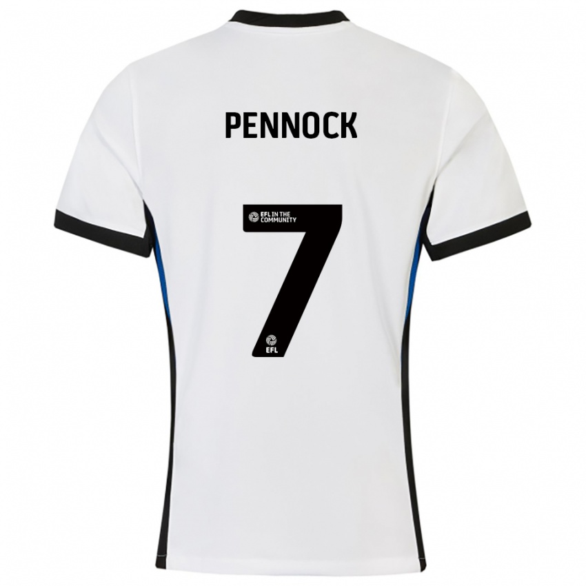 גברים ג'ייד פנוק #7 לבן כחול הרחק ג'רזי 2025/26 חולצה קצרה