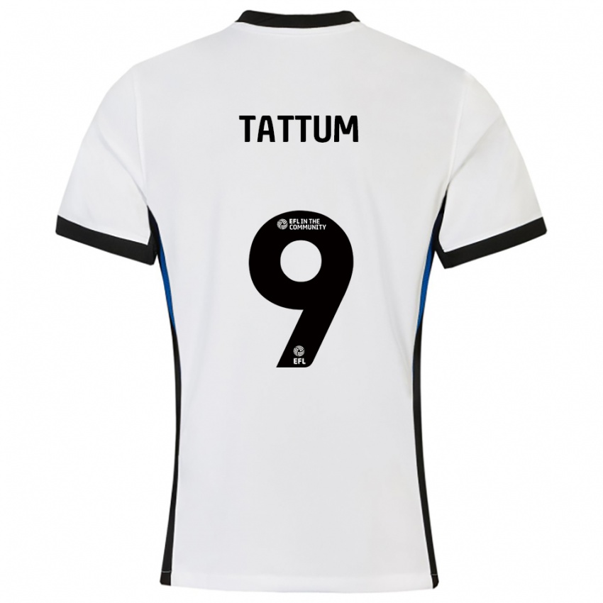 גברים פרנק טטום #9 לבן כחול הרחק ג'רזי 2025/26 חולצה קצרה