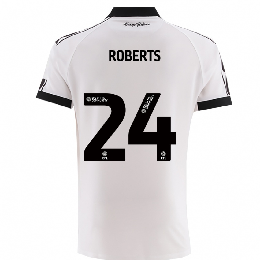 גברים היידון רוברטס #24 לבן שחור הרחק ג'רזי 2025/26 חולצה קצרה