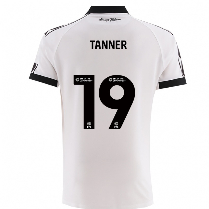 גברים ג'ורג' טאנר #19 לבן שחור הרחק ג'רזי 2025/26 חולצה קצרה