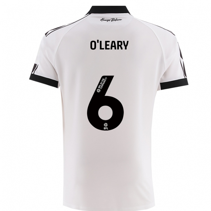 גברים ליה או'לירי #6 לבן שחור הרחק ג'רזי 2025/26 חולצה קצרה