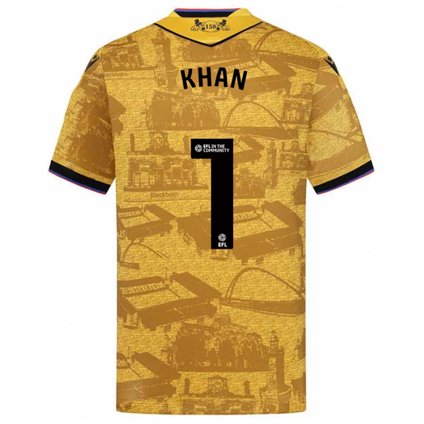 גברים Adam Khan #1 זהב שחור הרחק ג'רזי 2025/26 חולצה קצרה