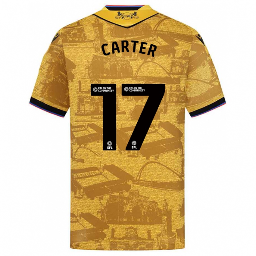 גברים Hayden Carter #17 זהב שחור הרחק ג'רזי 2025/26 חולצה קצרה