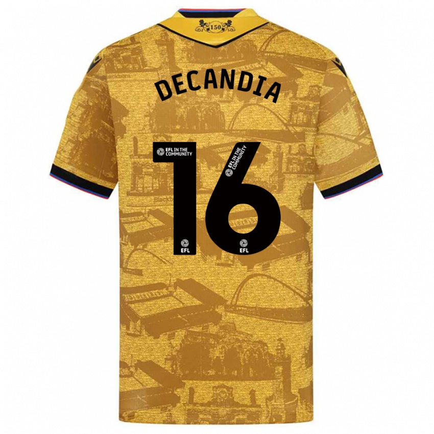 גברים Michael Decandia #16 זהב שחור הרחק ג'רזי 2025/26 חולצה קצרה