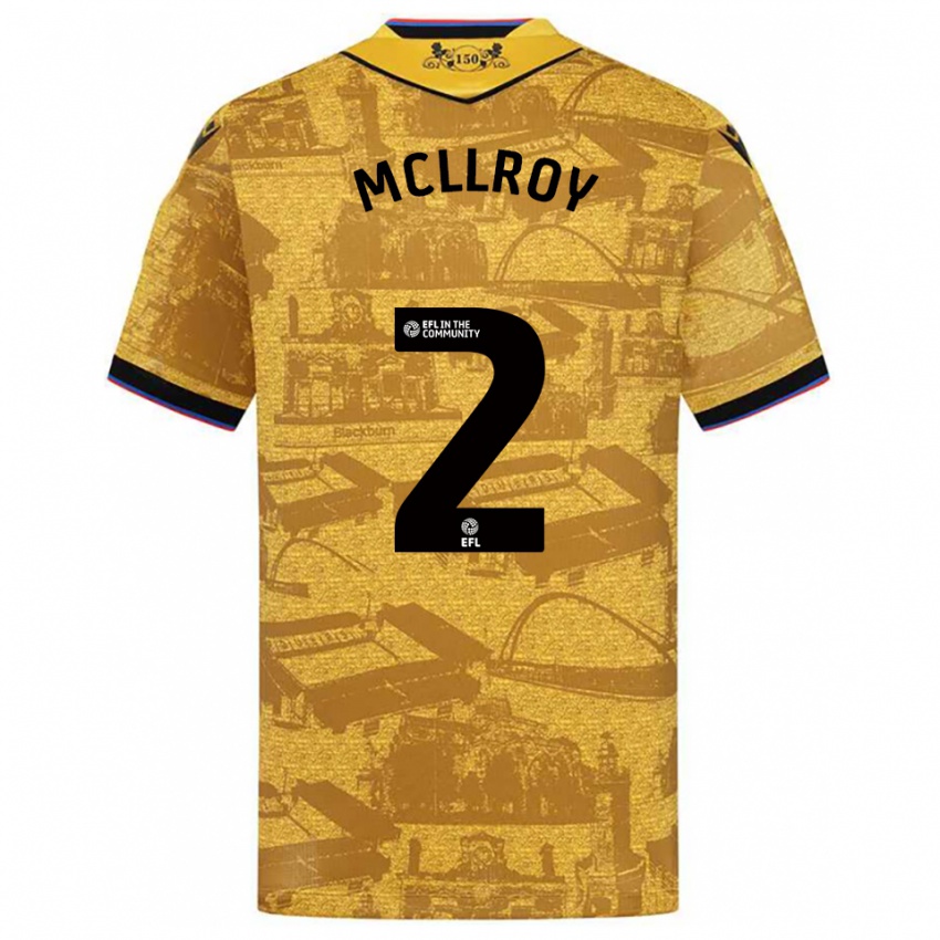 גברים Alfie Mcllroy #2 זהב שחור הרחק ג'רזי 2025/26 חולצה קצרה