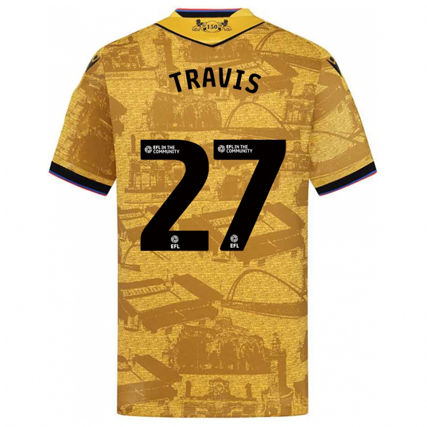 גברים לואיס טראוויס #27 זהב שחור הרחק ג'רזי 2025/26 חולצה קצרה