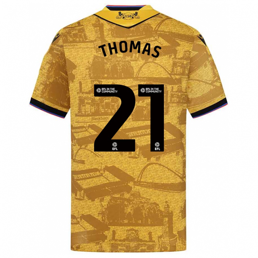 גברים Lauren Thomas #21 זהב שחור הרחק ג'רזי 2025/26 חולצה קצרה