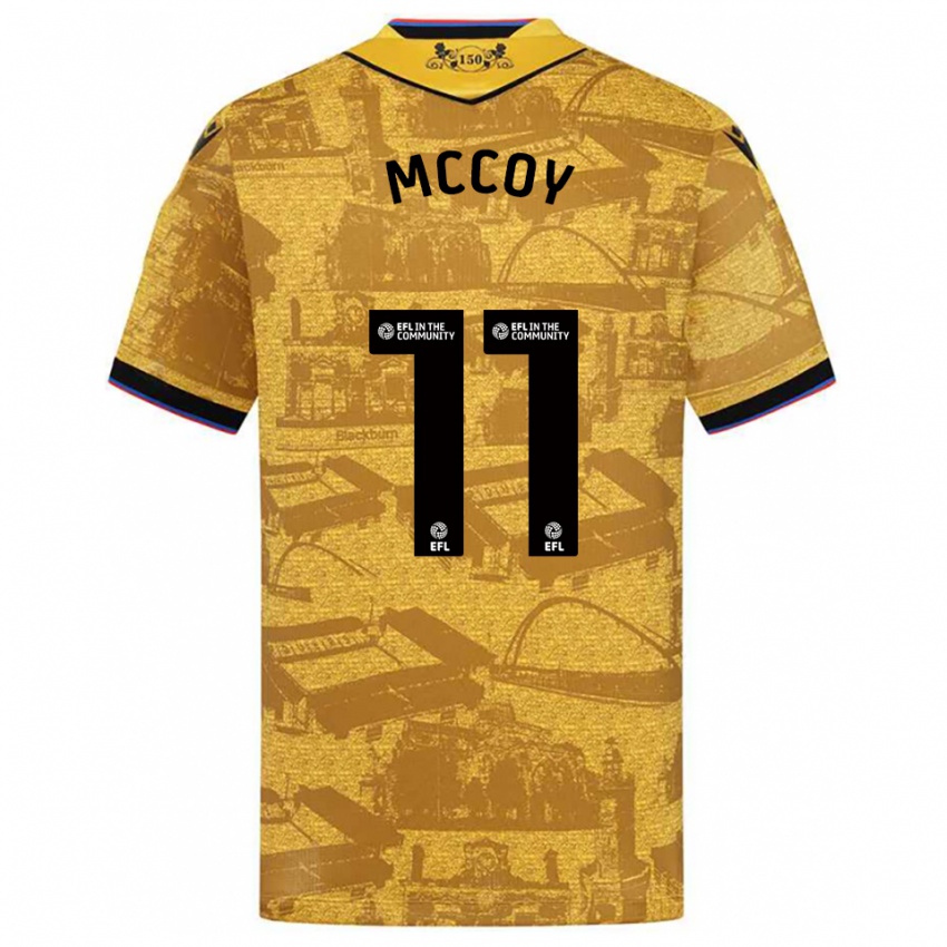 גברים Archie Mccoy #11 זהב שחור הרחק ג'רזי 2025/26 חולצה קצרה