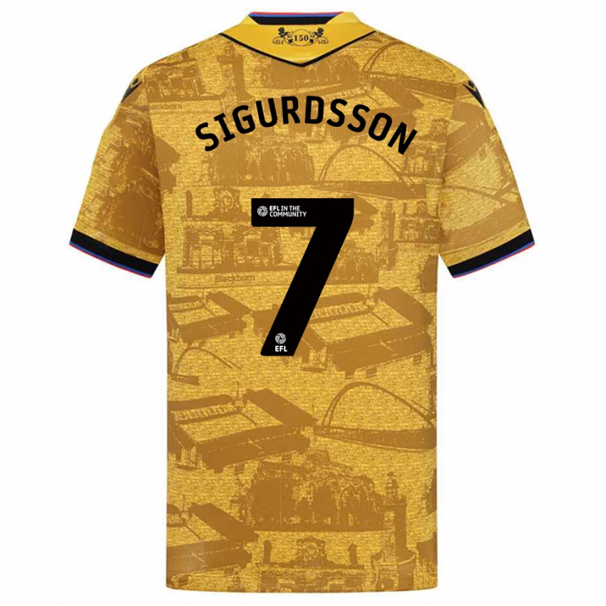 גברים ארנור סיגורדסון #7 זהב שחור הרחק ג'רזי 2025/26 חולצה קצרה