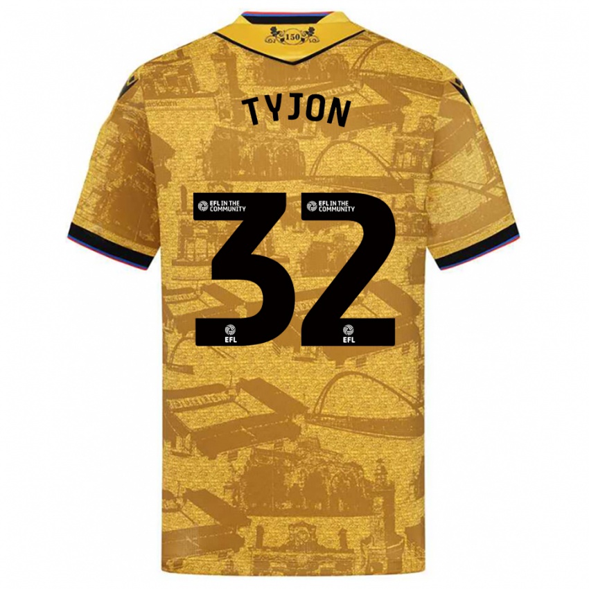 גברים Igor Tyjon #32 זהב שחור הרחק ג'רזי 2025/26 חולצה קצרה