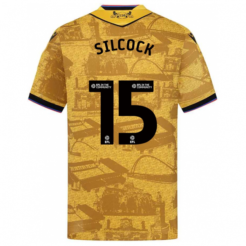 גברים Hannah Silcock #15 זהב שחור הרחק ג'רזי 2025/26 חולצה קצרה