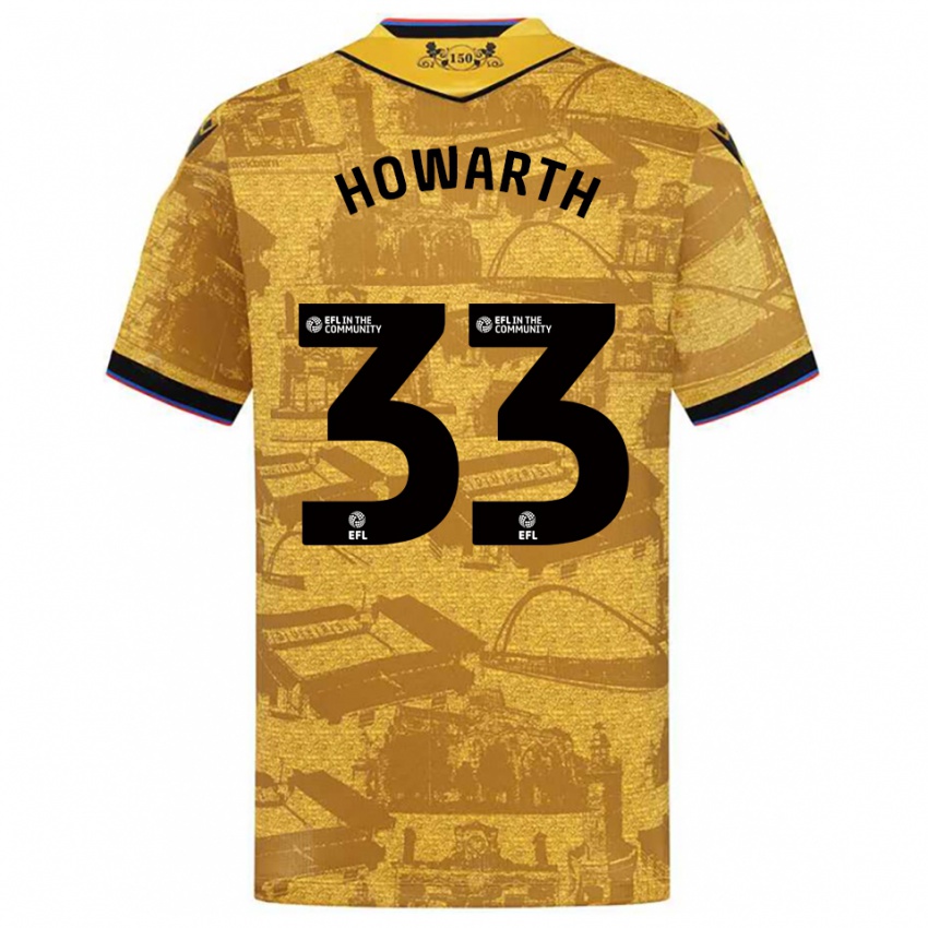 גברים Taylor Howarth #33 זהב שחור הרחק ג'רזי 2025/26 חולצה קצרה