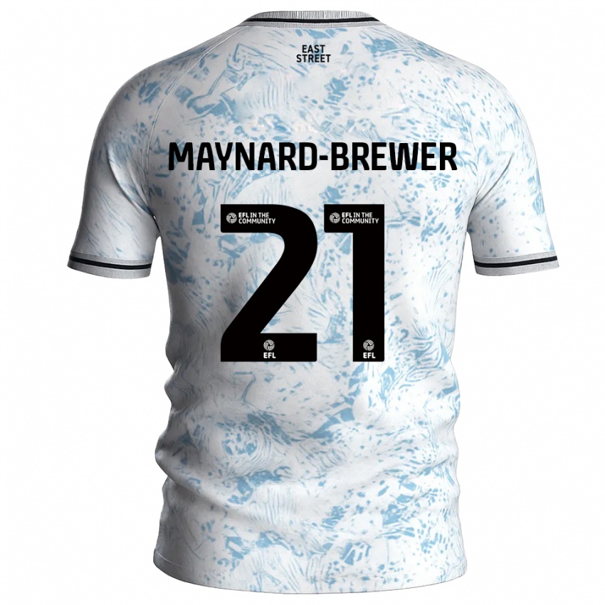 גברים אשלי מיינרד-ברואר #21 לבן תכלת הרחק ג'רזי 2025/26 חולצה קצרה