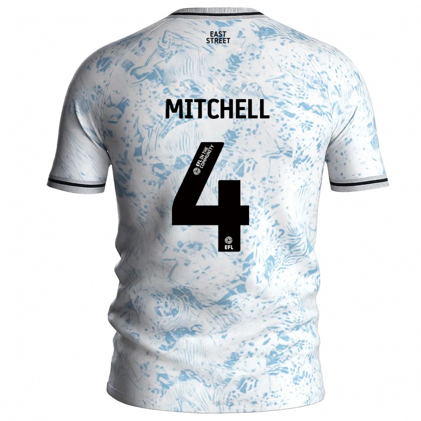 גברים אלכס מיטשל #4 לבן תכלת הרחק ג'רזי 2025/26 חולצה קצרה
