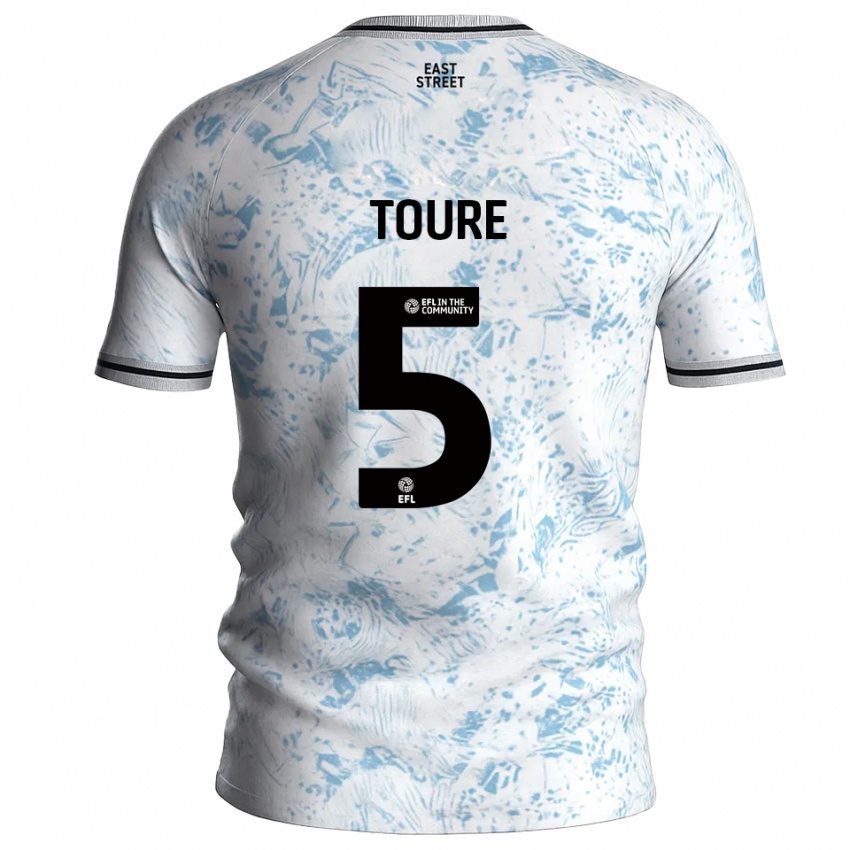 גברים Seydil Toure #5 לבן תכלת הרחק ג'רזי 2025/26 חולצה קצרה