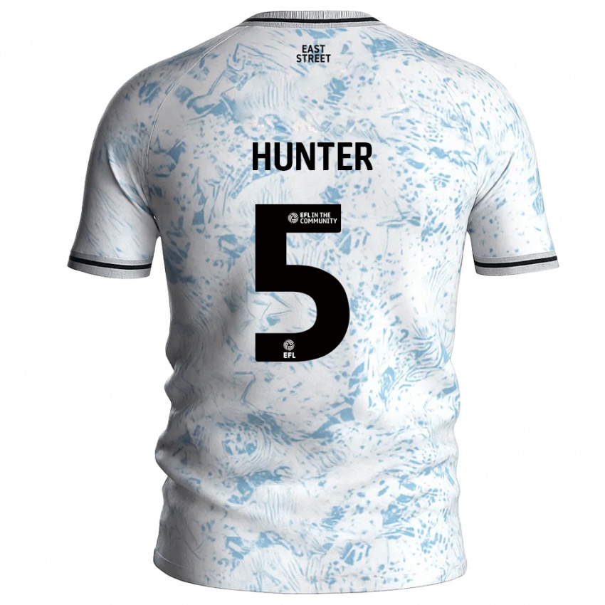 גברים Mason Hunter #5 לבן תכלת הרחק ג'רזי 2025/26 חולצה קצרה