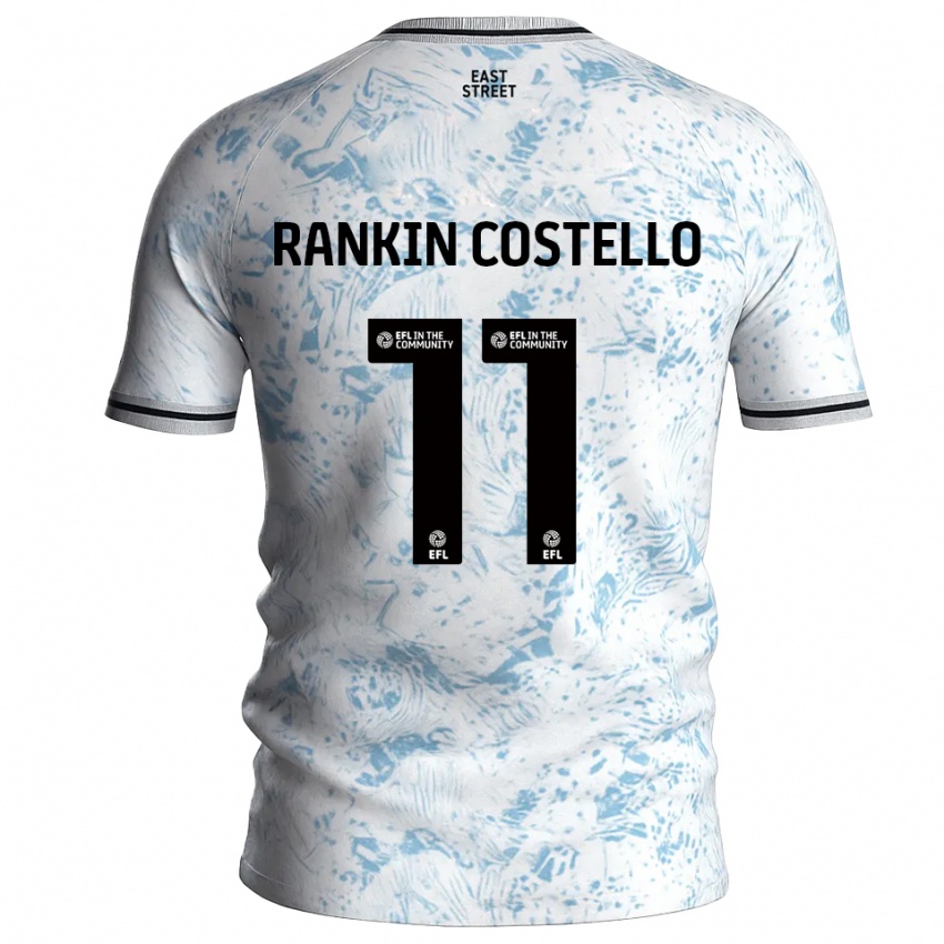 גברים ג'ו רנקין-קוסטלו #11 לבן תכלת הרחק ג'רזי 2025/26 חולצה קצרה