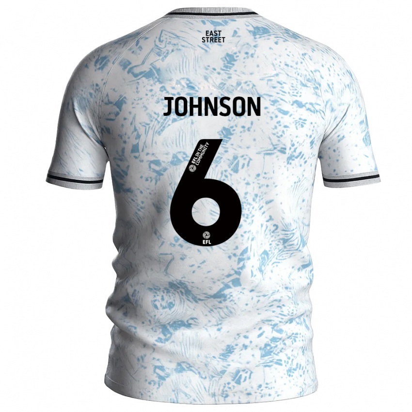 גברים Melissa Johnson #6 לבן תכלת הרחק ג'רזי 2025/26 חולצה קצרה