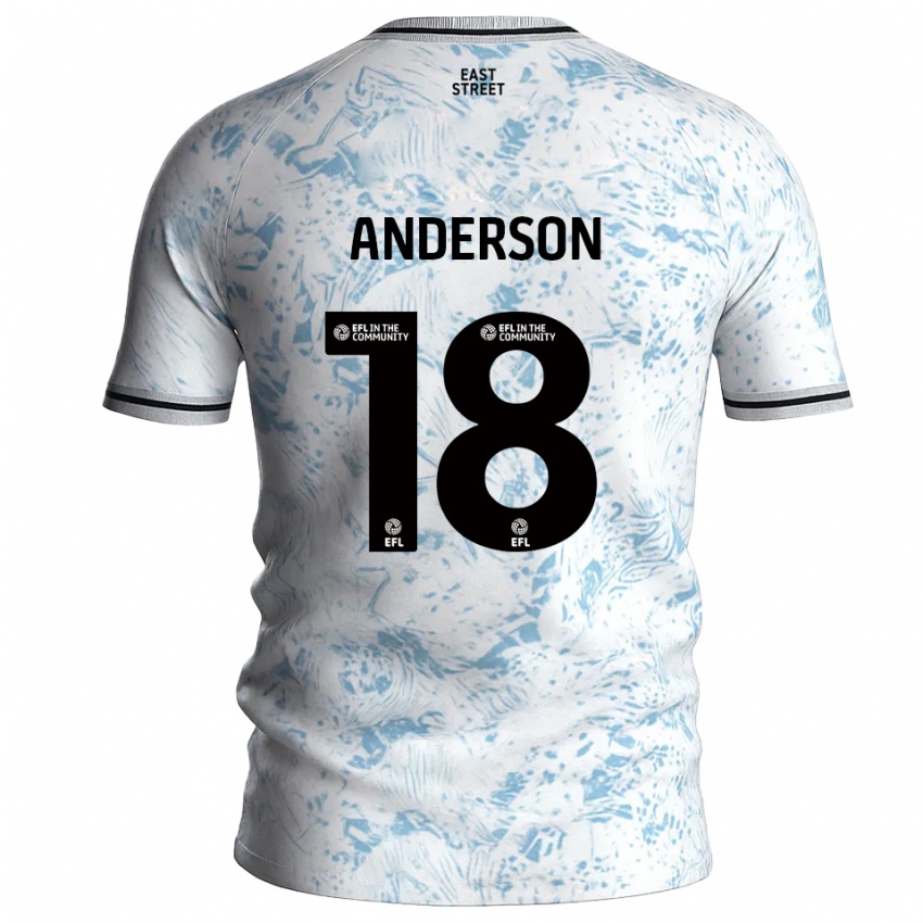 גברים קארוי אנדרסון #18 לבן תכלת הרחק ג'רזי 2025/26 חולצה קצרה