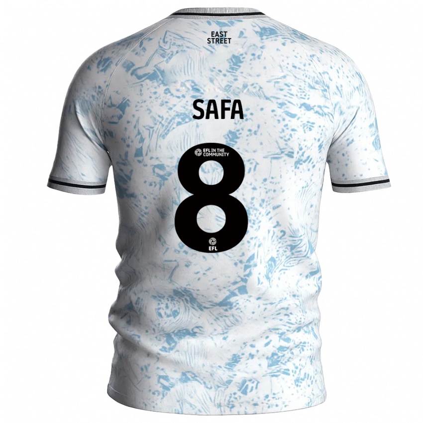 גברים ג׳ייקוב סאפה #8 לבן תכלת הרחק ג'רזי 2025/26 חולצה קצרה