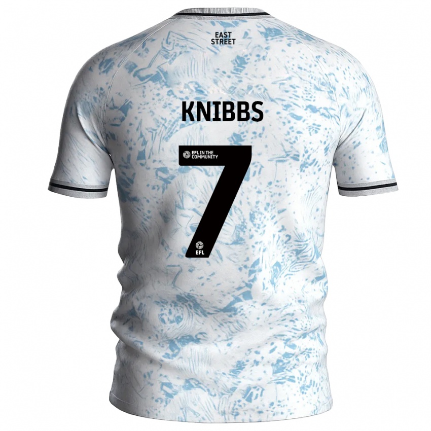 גברים הארווי ניבס #7 לבן תכלת הרחק ג'רזי 2025/26 חולצה קצרה