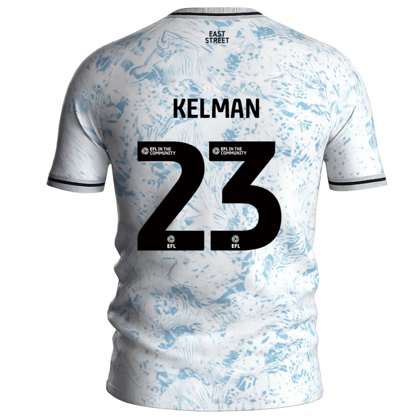 גברים צ'ארלי קלמן #23 לבן תכלת הרחק ג'רזי 2025/26 חולצה קצרה