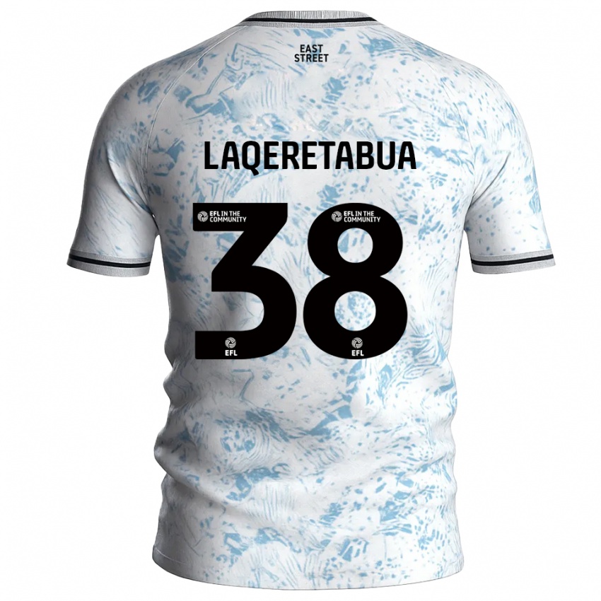 גברים ג'ושוע לאקרטאבואה #38 לבן תכלת הרחק ג'רזי 2025/26 חולצה קצרה