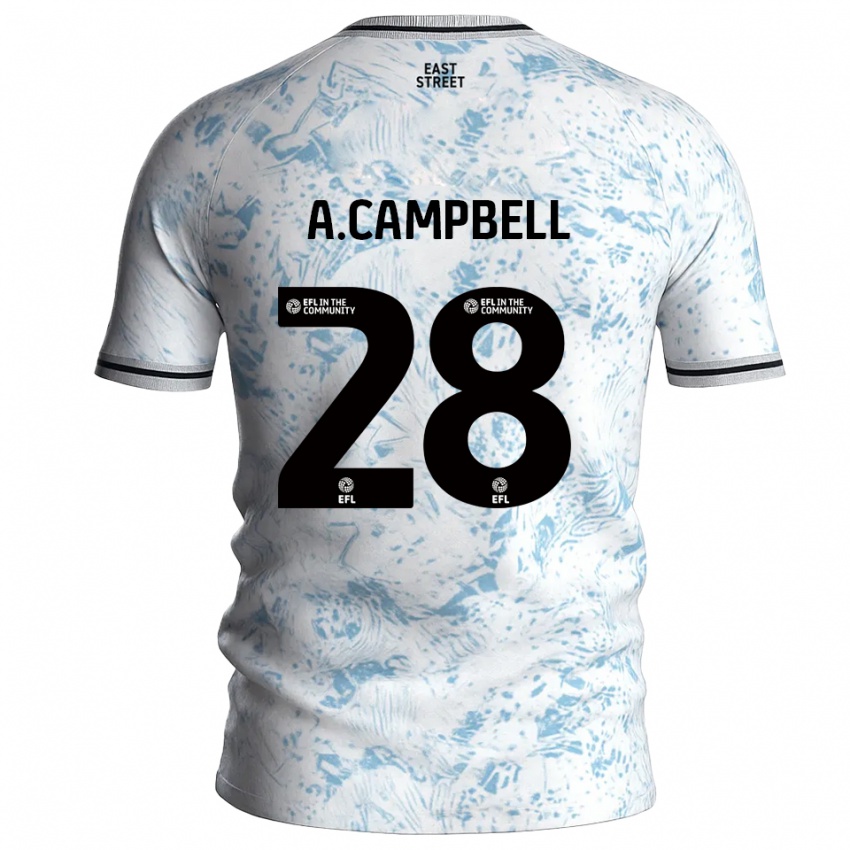 גברים אלן קמפבל #28 לבן תכלת הרחק ג'רזי 2025/26 חולצה קצרה