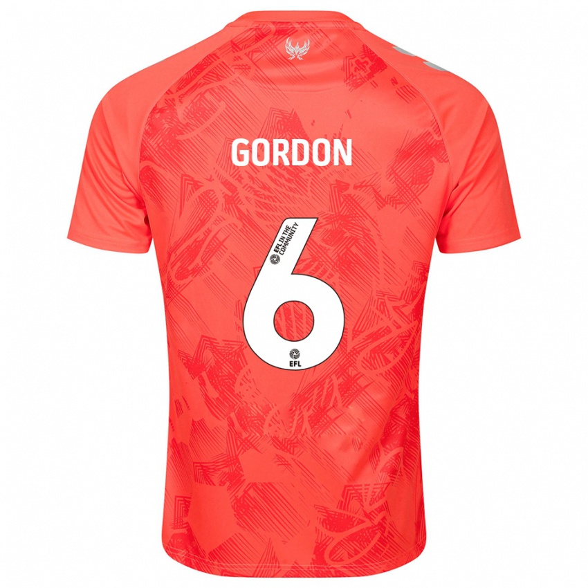 גברים Joshua Gordon #6 כתום לבן הרחק ג'רזי 2025/26 חולצה קצרה