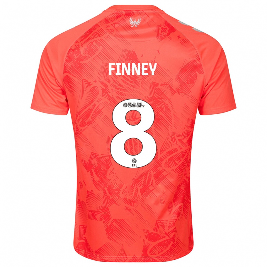 גברים צ'ארלי פיני #8 כתום לבן הרחק ג'רזי 2025/26 חולצה קצרה