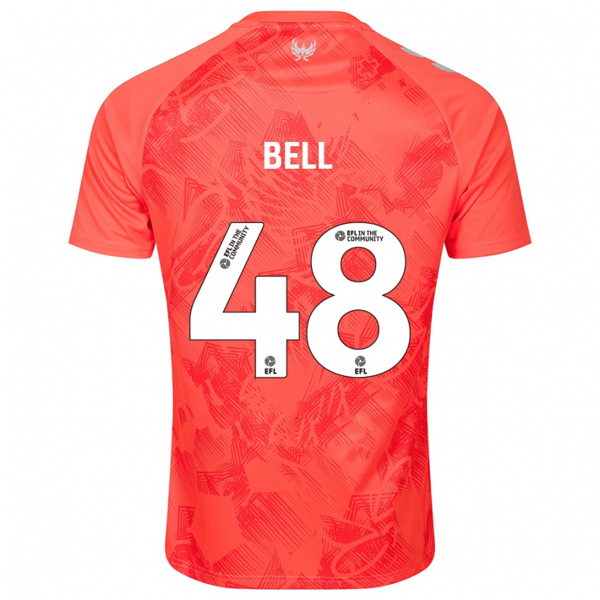 גברים Luke Bell #48 כתום לבן הרחק ג'רזי 2025/26 חולצה קצרה