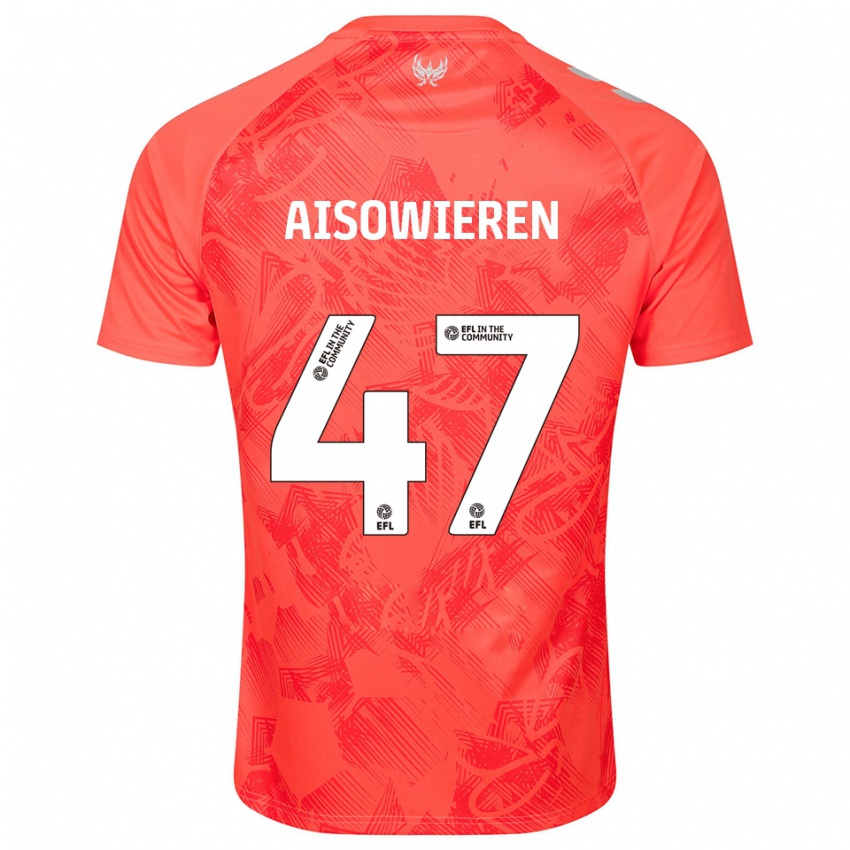 גברים אוון אגוסה אייסו #47 כתום לבן הרחק ג'רזי 2025/26 חולצה קצרה