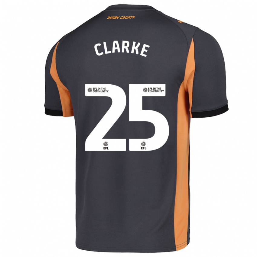 גברים מת׳יו קלארק #25 אפור כתום שחור הרחק ג'רזי 2025/26 חולצה קצרה