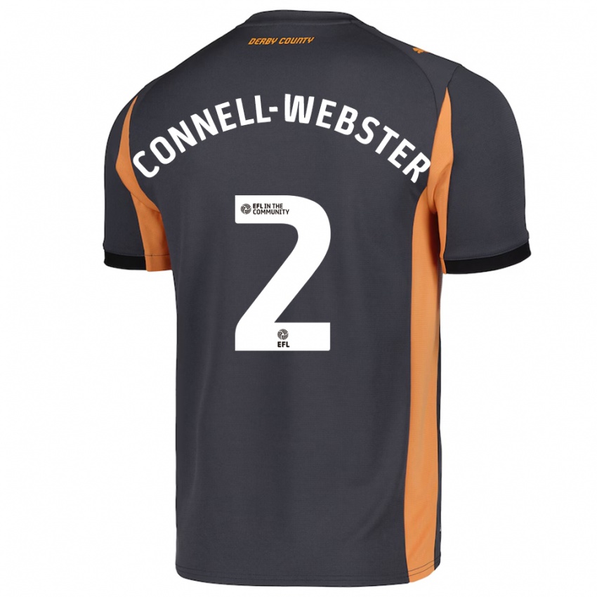 גברים Braidy Connell-Webster #2 אפור כתום שחור הרחק ג'רזי 2025/26 חולצה קצרה