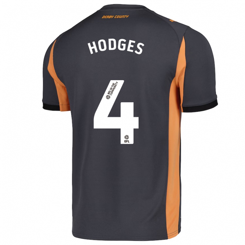 גברים Dantel Hodges #4 אפור כתום שחור הרחק ג'רזי 2025/26 חולצה קצרה