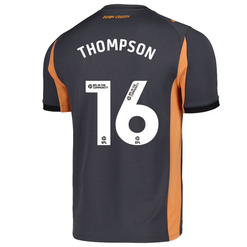 גברים Liam Thompson #16 אפור כתום שחור הרחק ג'רזי 2025/26 חולצה קצרה