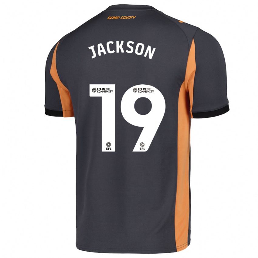 גברים קיידן ג'קסון #19 אפור כתום שחור הרחק ג'רזי 2025/26 חולצה קצרה