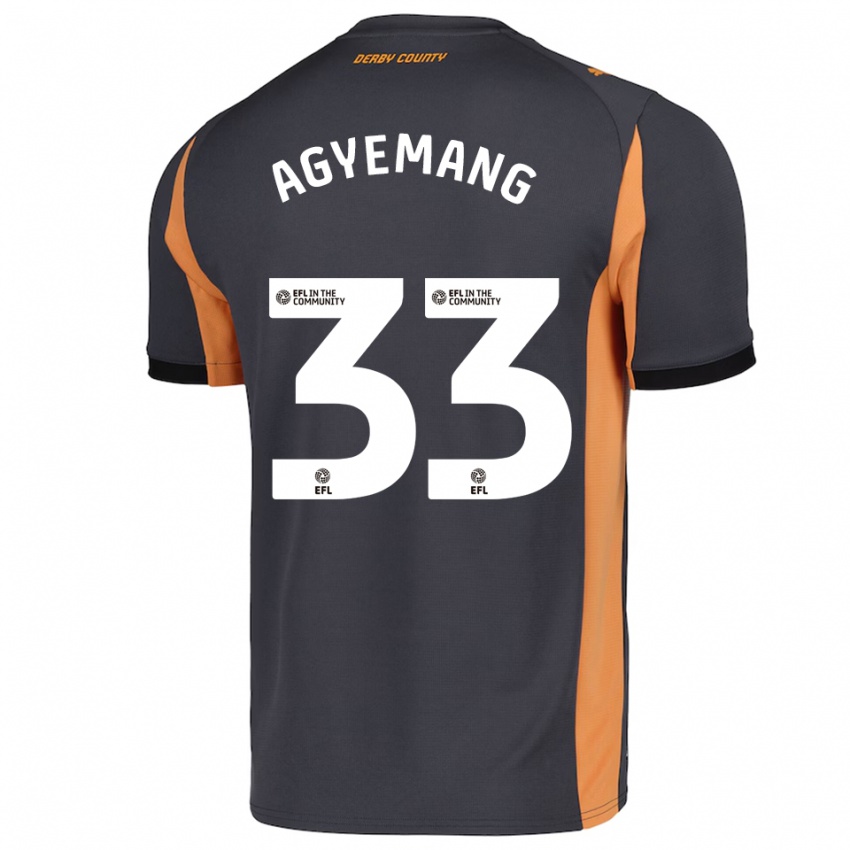 גברים פטריק אגיימאנג #33 אפור כתום שחור הרחק ג'רזי 2025/26 חולצה קצרה