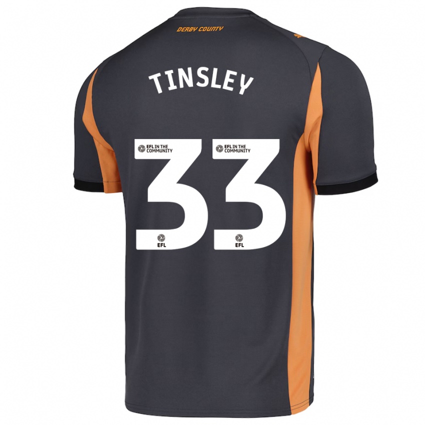 גברים מייגן טינסלי #33 אפור כתום שחור הרחק ג'רזי 2025/26 חולצה קצרה
