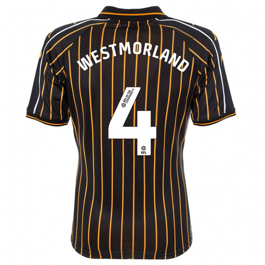 גברים Emma Westmorland #4 לבן שחור הרחק ג'רזי 2025/26 חולצה קצרה
