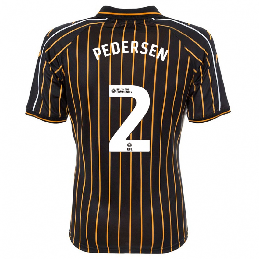 גברים Eden Pedersen #2 לבן שחור הרחק ג'רזי 2025/26 חולצה קצרה