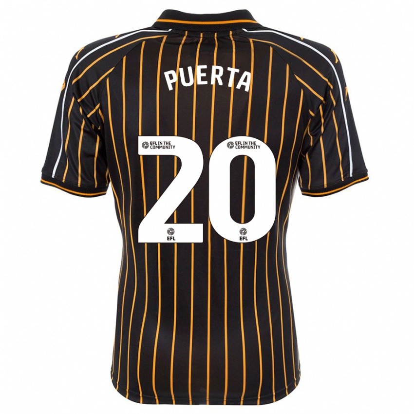 גברים גוסטבו פוארטה #20 לבן שחור הרחק ג'רזי 2025/26 חולצה קצרה