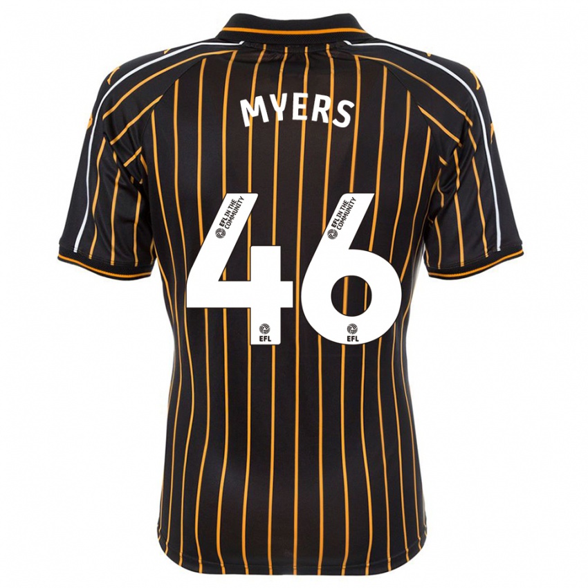 גברים זיין מאיירס #46 לבן שחור הרחק ג'רזי 2025/26 חולצה קצרה