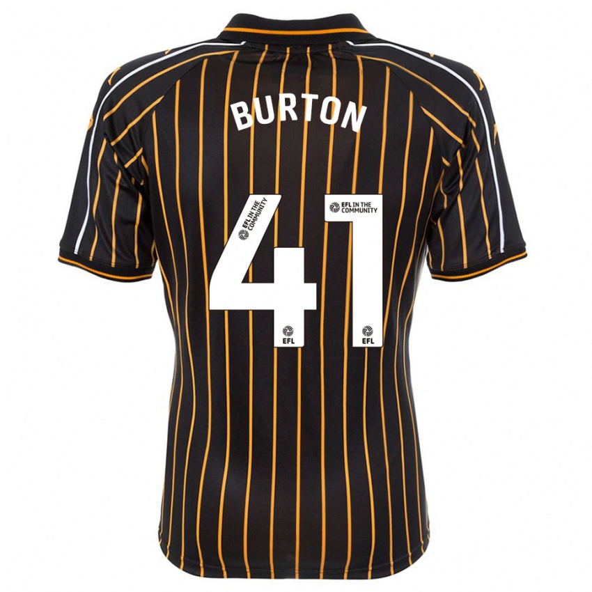 גברים Jess Burton #41 לבן שחור הרחק ג'רזי 2025/26 חולצה קצרה