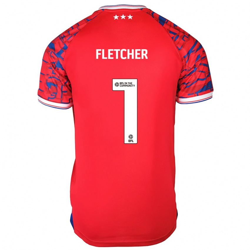 גברים William Fletcher #1 אדום כחול הרחק ג'רזי 2025/26 חולצה קצרה