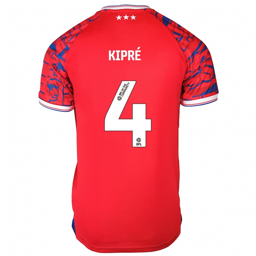 גברים סדריק קיפרה #4 אדום כחול הרחק ג'רזי 2025/26 חולצה קצרה