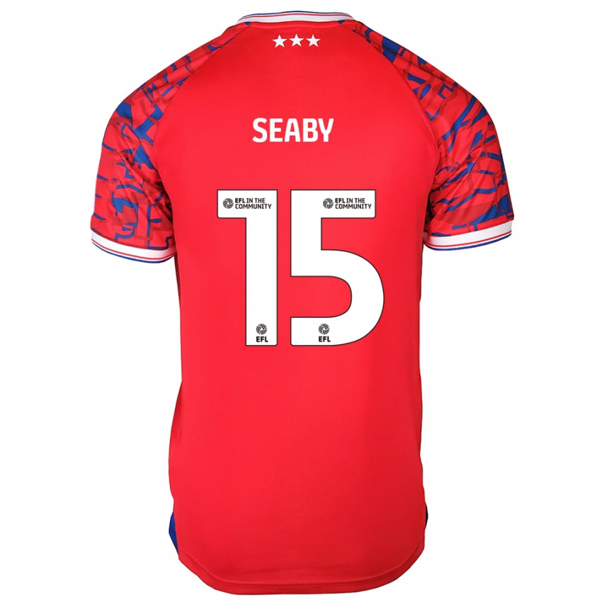 גברים Ruby Seaby #15 אדום כחול הרחק ג'רזי 2025/26 חולצה קצרה