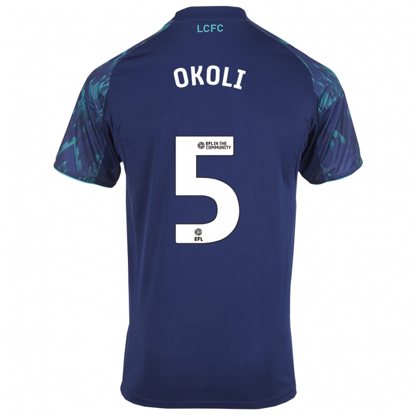 גברים קיילב אוקולי #5 כחול נייבי ירוק לבן הרחק ג'רזי 2025/26 חולצה קצרה