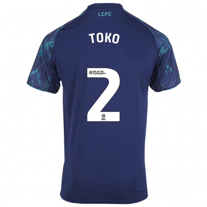 גברים Michael Toko #2 כחול נייבי ירוק לבן הרחק ג'רזי 2025/26 חולצה קצרה