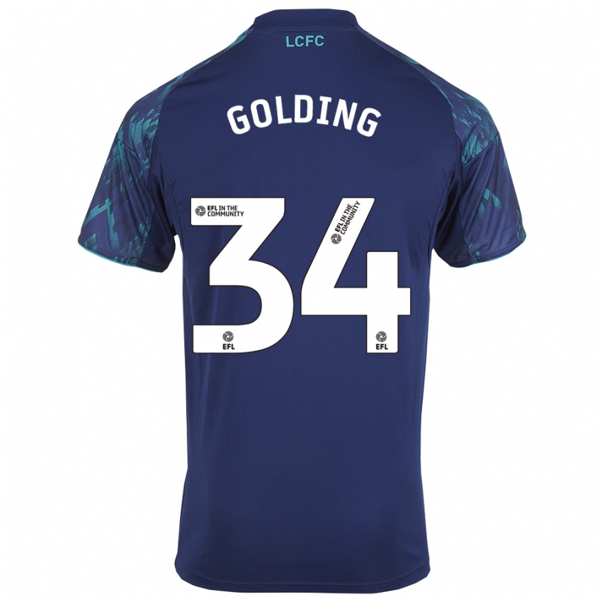 גברים מייקל גולדינג #34 כחול נייבי ירוק לבן הרחק ג'רזי 2025/26 חולצה קצרה